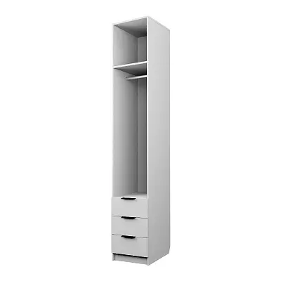 картинка Шкаф ЭКОН распашной 1 дверный с 3-мя ящиками со штангой с зеркалом от магазина КУПИ КУПЕ